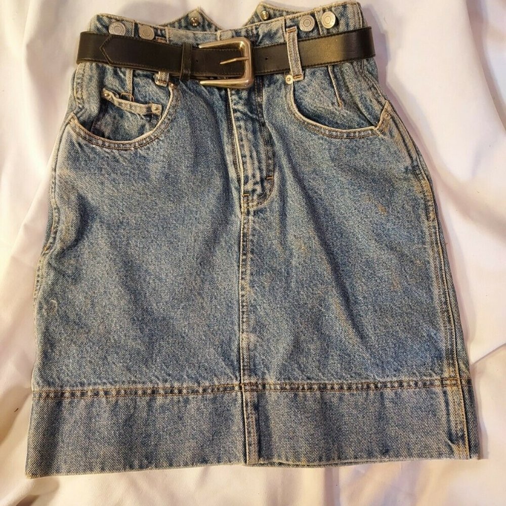 Vintage Jordache Jean Miniskirt With Belt
